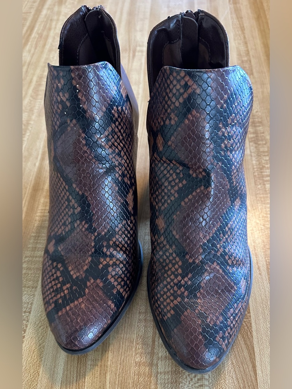 Women's Snake Print Ankle Boots